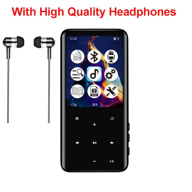 Neue X2 MP3 HIFI-Spieler Bluetooth Musik Tragbare MP3 Multimedia FM Radio E-Buchen Digital Stimme Recorder Verlustfreie Video Walkman: MP4 mit Kopfhörer / 8GB