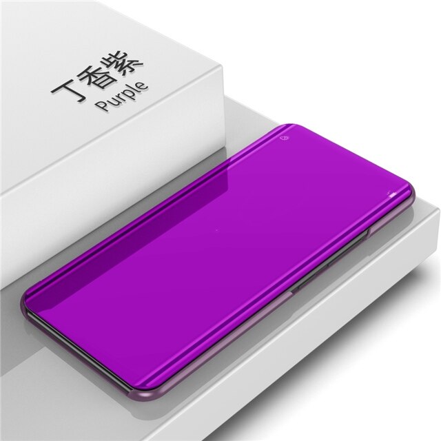 Realme X50 5G Case 6.57 Inch Luxe Smart Spiegel Flip Cover Volledige Bescherming Voor Realme X50m 5G Shockproof telefoon Case: Realme X50 5G / Purple