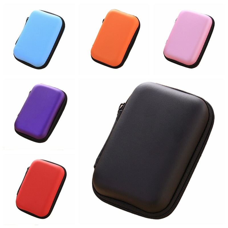 6 Colors 1PC Cosmetic Bags Compartments Case Cover Headphone Earphone Jewelry Bag Hard Nylon Carry Bag