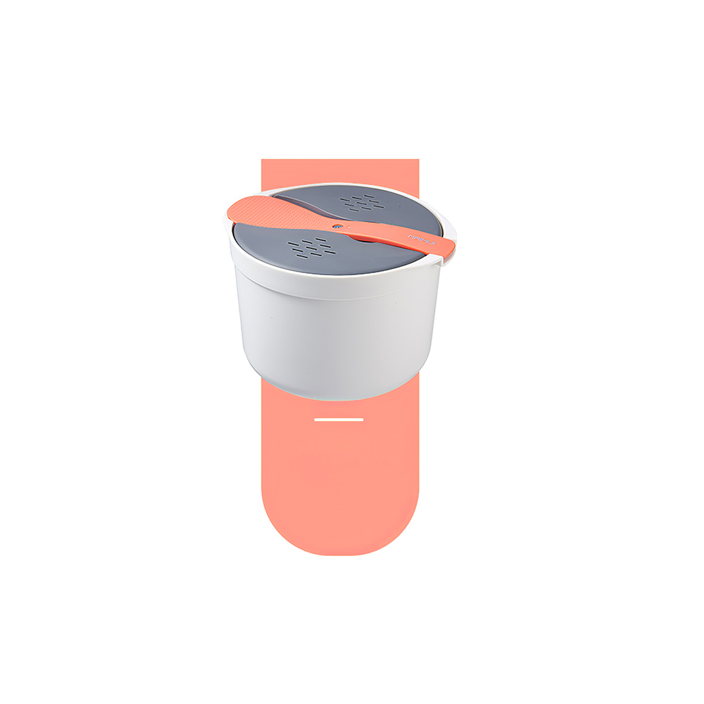 2L Rijstkoker Voor Magnetron Multifunctionele Rijstkoker Twee-Layer Stoom Pot Voor Home Restaurant Keuken Accessoires Thuis: Oranje