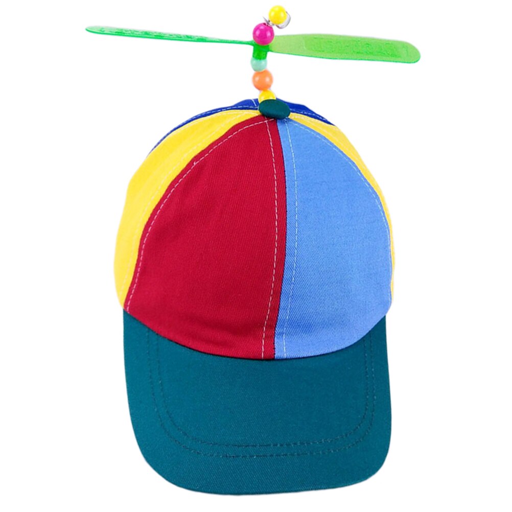 Gorra de molino para niños, Polo de bambú, sombrero de juguete con hélices, gorra de béisbol de retales de Color divertido para niño o niña, sombrero de balsa de juguete de Bambú: Default Title