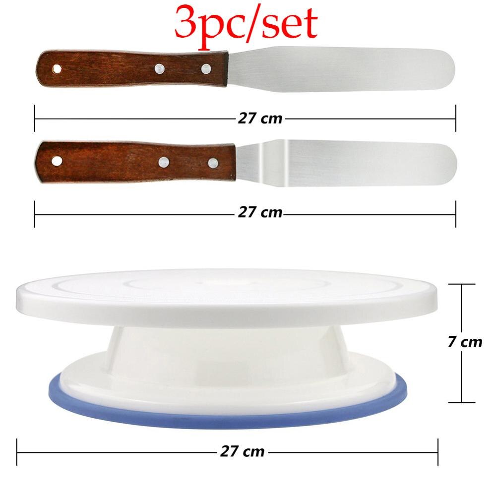 Plastic taart draaiplateau draaibaar plastic deegmes decoreren 10 inch roomstandaard draaitafel taartdecoratie gereedschap mal: Combinatie 3 cps