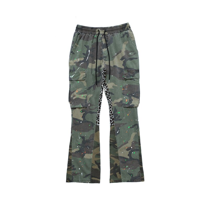 Pantalones de estilo Hip Hop para hombre, pantalón masculino de estilo Hip Hop, con estampado de camuflaje y salpicaduras, ropa de calle de bolsillo, pantalones para correr