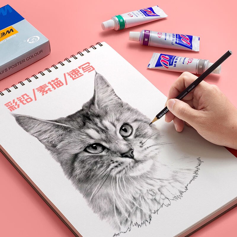 8K(26*38cm) Thick Sketchbook Student Children's Drawing Book Art Supplies Sketchbook Notebook School 100Sheets