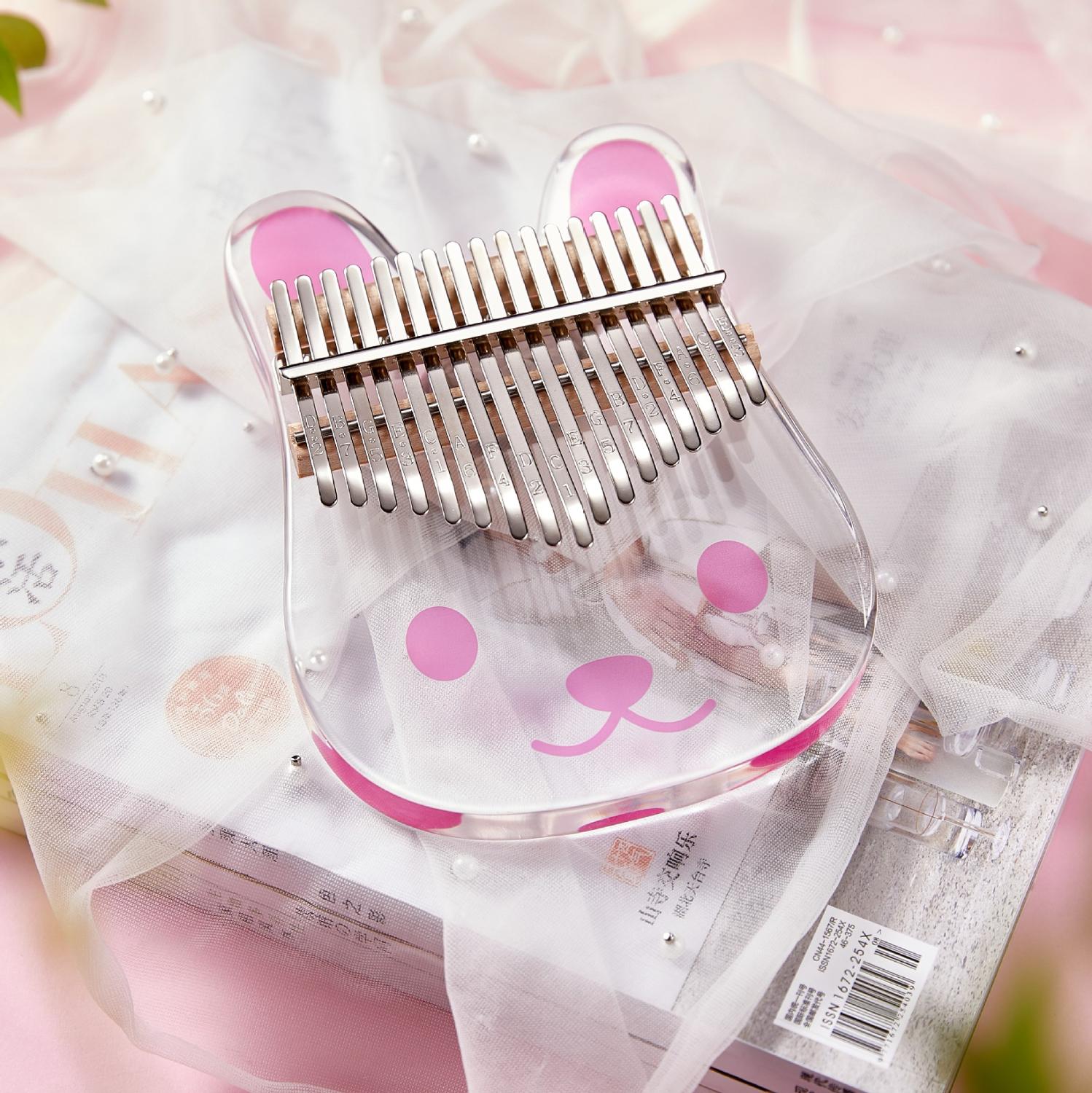 Piano de pulgar Kalimba de 17 teclas, Piano de dedo de madera acrílico transparente portátil, instrumento Musical para niños adultos principiantes