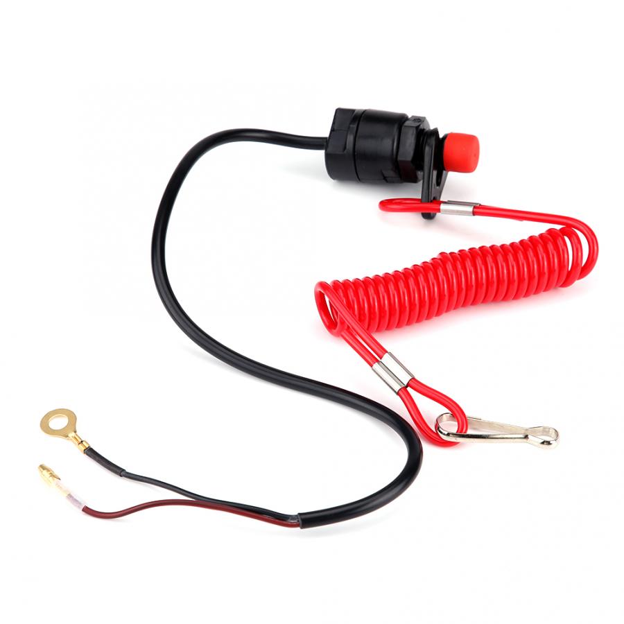 Moto tondeuse à gazon hors-bord | Moteur d'urgence, interrupteur d'arrêt avec cordon lanière d'attache, noir + rouge plastique Motocicleta