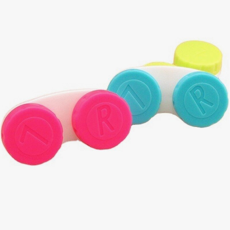 Pocket Portable Mini Contact Lens Case Easy Carry Make Up Beauty Pupil Storage Box Mirror Container Travel Kit Cute Containers