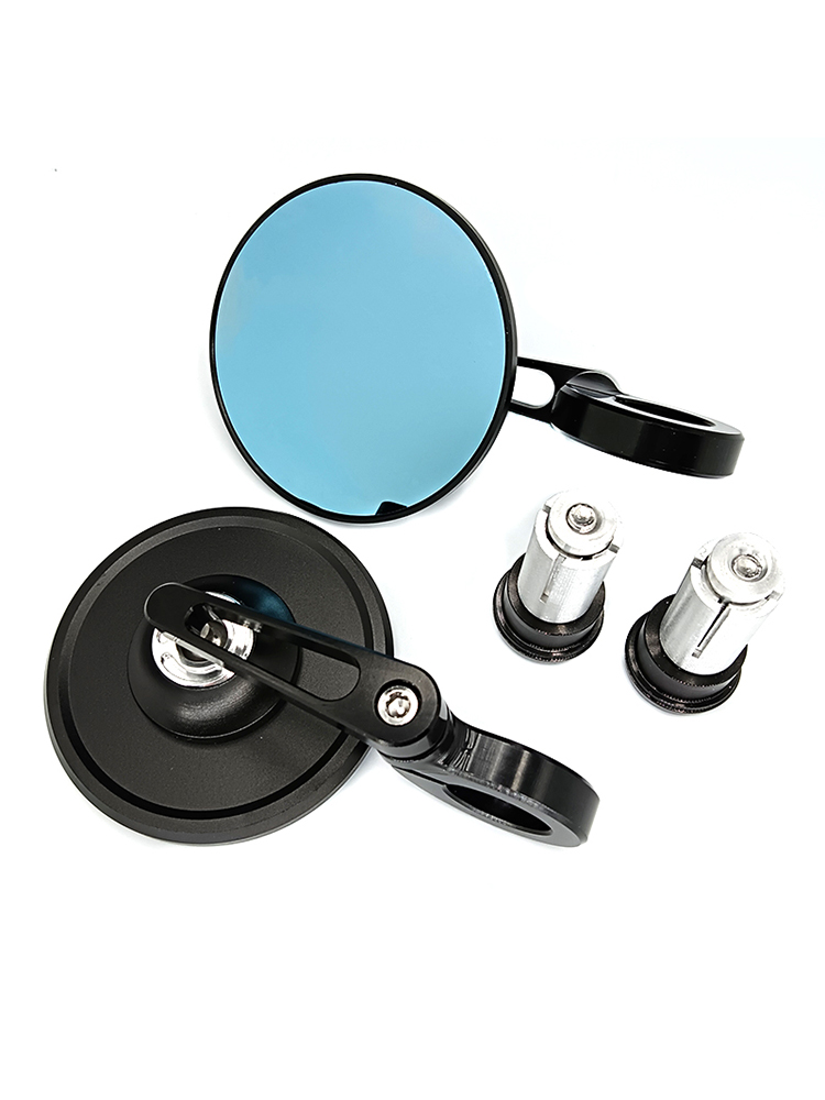 Specchietti retrovisori moto dall'aspetto universale Rotondi 7/8" Maniglia Bar End Lato moto 2 pezzi/paia: Default Title