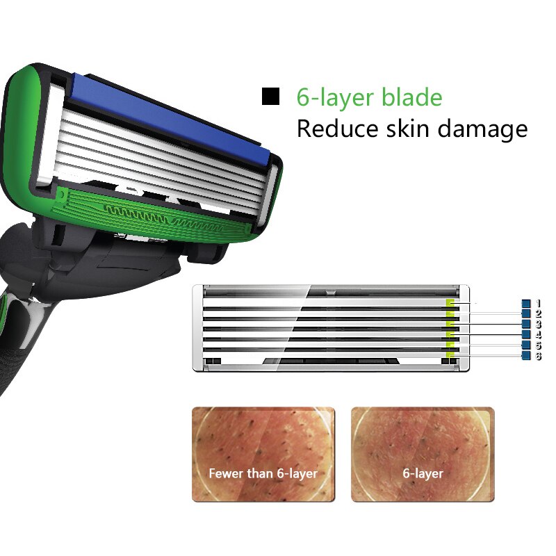 D'origine Dorco Rythme 6 Hommes Lames De Rasoir Manuel à 6 Couches Lame En Acier Inoxydable Lames de rechange Pour Rasoir 4 pièces