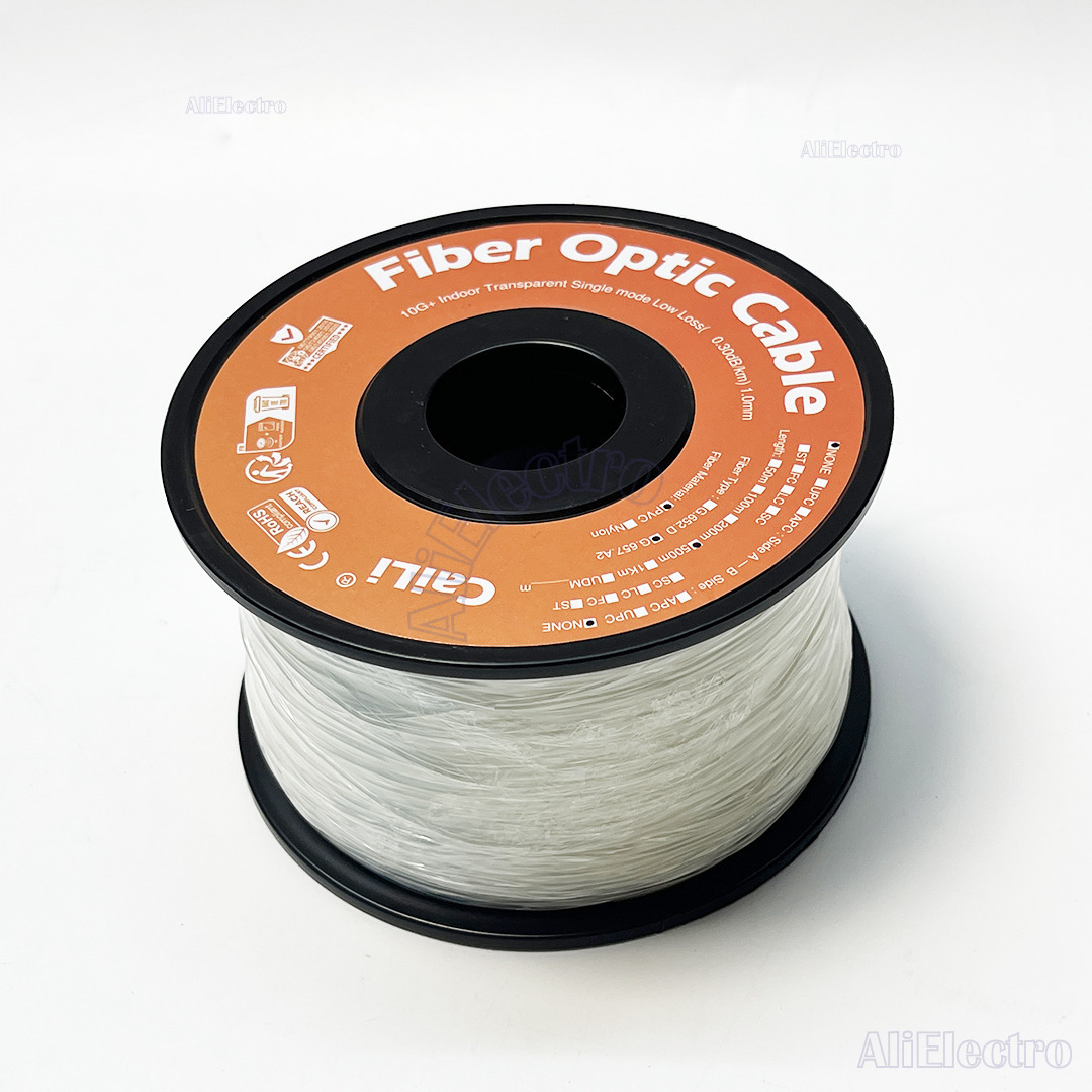 500m G657A2 Fiber 0.9mm diameter PVC Invisible Fiber Optical Cable Transparent Patch Cord Indoor SM Bend Insensitive Free shipp