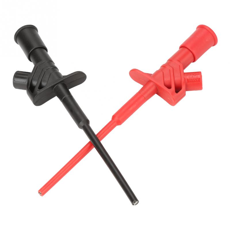 2Pcs P5004 High Voltage Flexible Test Probe Insulated Quick Test Hook Clip Tool