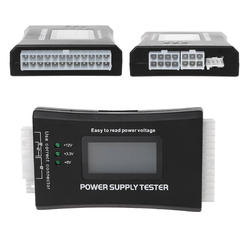 Digital lcd strömförsörjningstestare multifunktionsdator 20 24 stift sata lcd psu hd atx btx spänningstestkälla