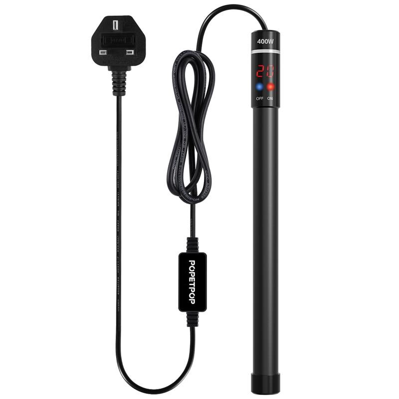 Thermoplongeur réglable et Durable pour Aquarium, 400W, titane, chauffage pour Aquarium, eau douce: UK Plug