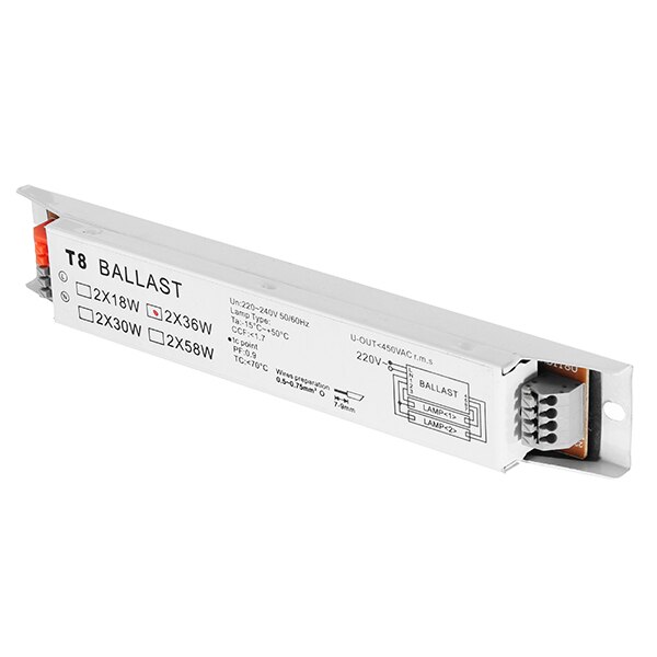 1PCS 2X36W Wide Voltage Electronic Ballast For T8 Fluorescent Light Lamp AC220-240V