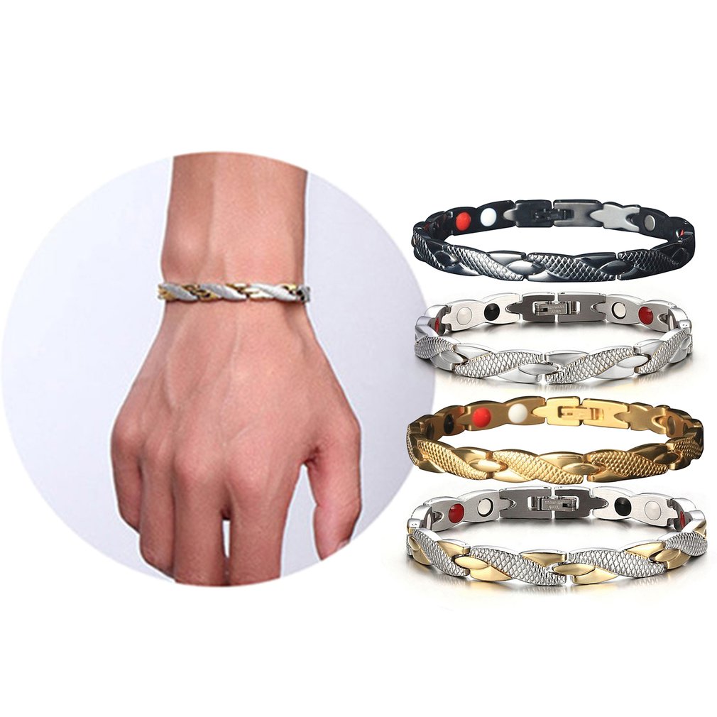 Magnetische Armband Twisted Gezonde Zorg Magnetische Magneet Armband Power Therapie Magneten Armbanden Patroon Armbanden Sieraden Stainles