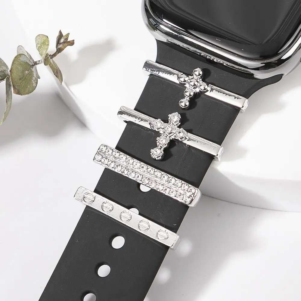 Metall Uhren Armbinde Ornament Reize Uhren Armbinde Dekoration kreative Diamant Ornament für iwatch Armbinde Armbinde Zubehör: 橄榄绿