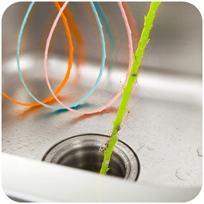 51Cm Keuken Badkamer Wastafel Pijp Drain Cleaner Pijplijn Haar Reiniging Verwijdering Douche Toilet Riool Klomp Lange Lijn Plastic Haak