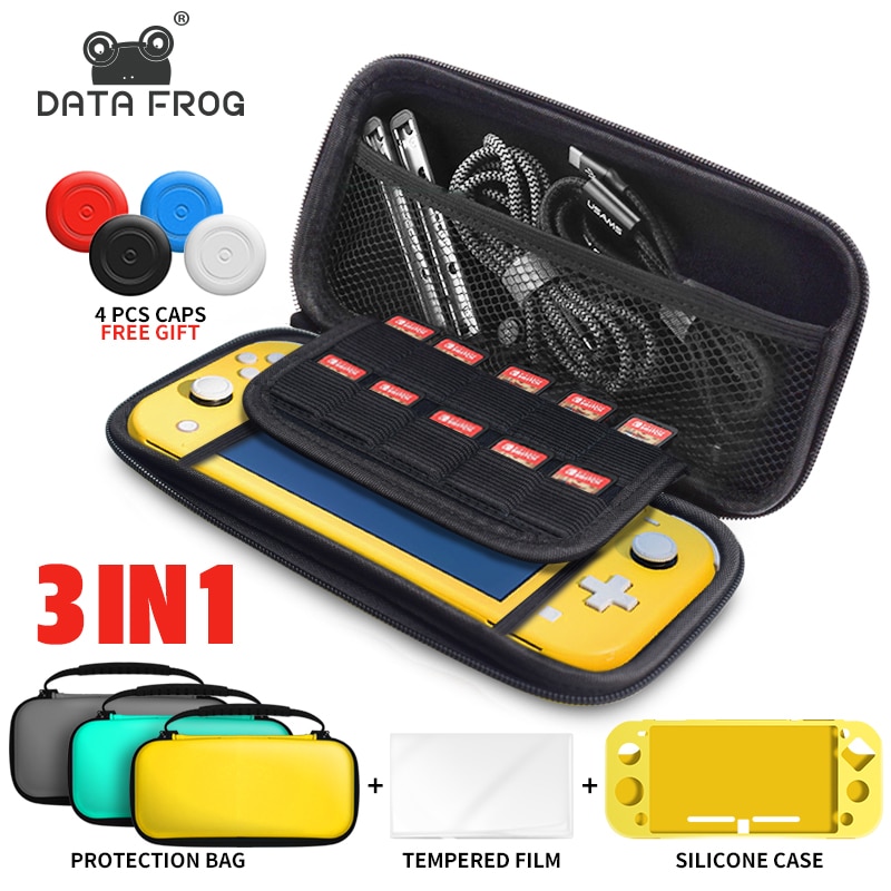 Bolsa de almacenamiento de rana de datos para Nintendo Switch Lite consola bolso de protección portátil con 10 ranuras para tarjetas para NS Lite Estuche de transporte