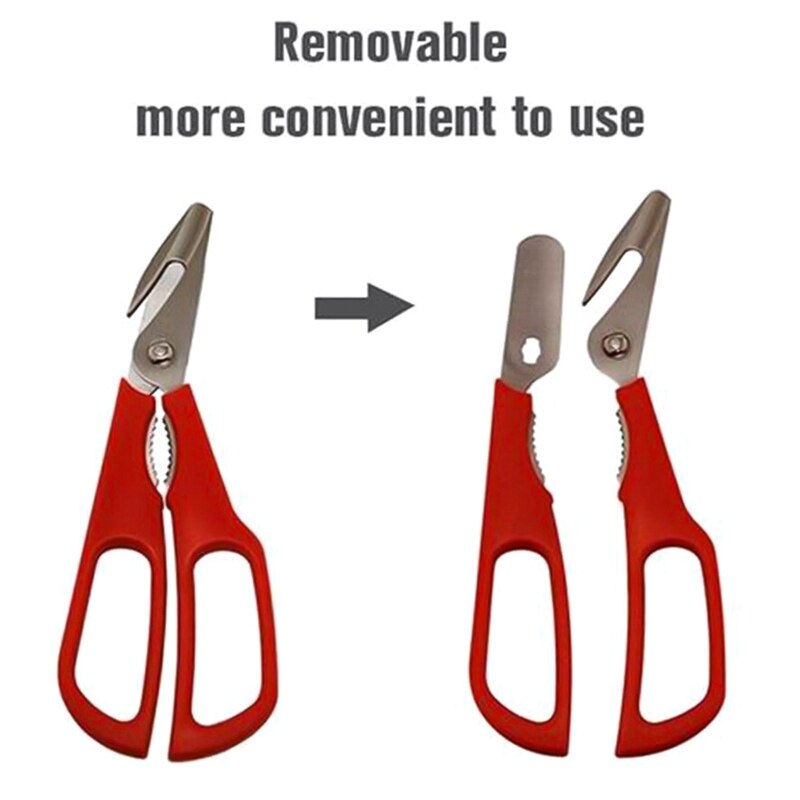 Multifunctional Seafood Scissors for Lobster Fish Shrimp Crab Seafood Scissors Detachable Shells Shears Kitchen Cooking Tools