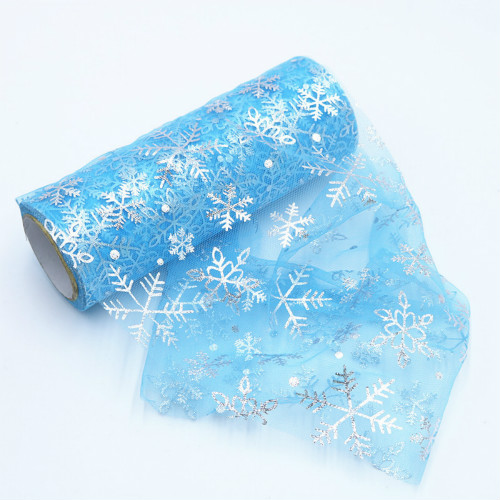 Rollo de tul para boda 10 yardas 15cm decoración azul cielo blanco nieve tul tela tutú vestido DIY Organza Baby Shower suministros: Default Title