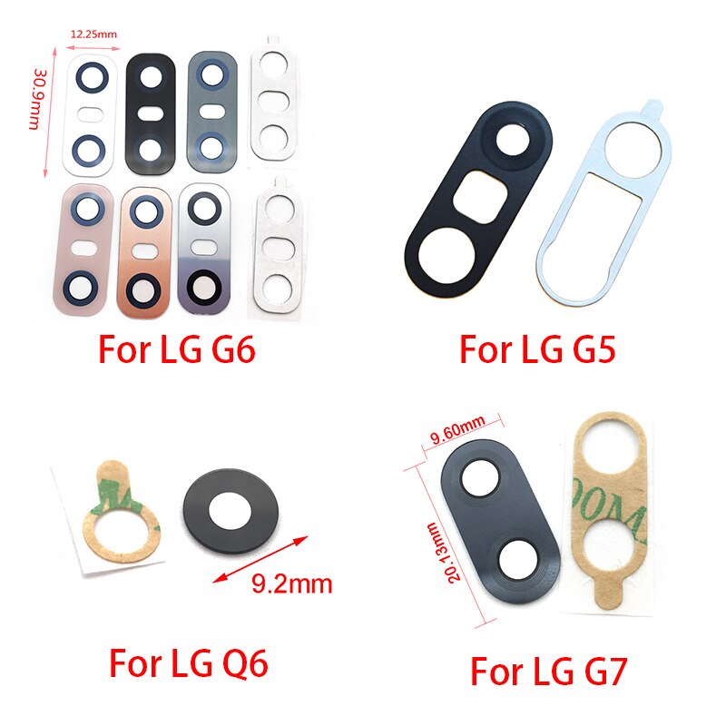 2Pcs Rear Back Camera Glass Lens Cover For LG V20 V30 G2 G5 G6 G7 Q6 K8 Back Camera Glass Lens with Ahesive Sticker Glue