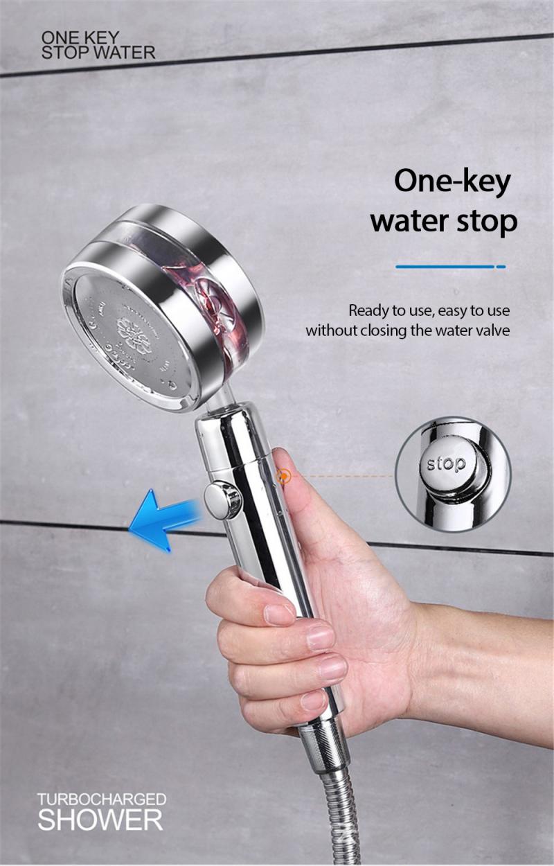 Verstelbare Jetting Turbocharged Douche 8K Spiegel Magic Kleine Taille Water Stop Hoofd Schudden Douche Waterbesparing Badkamer