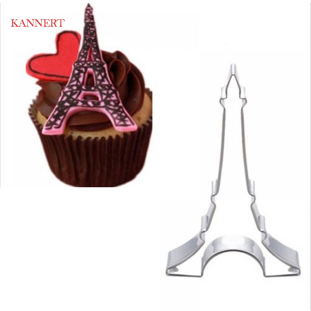 Eiffeltoren Cookie Tool Cutter Biscuit Druk Icing Set Stempel Mold Rvs Modelling Gereedschap Mallen