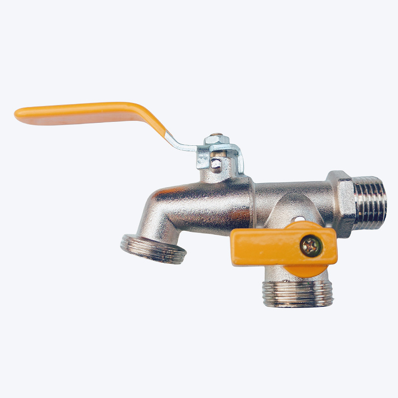 Outdoor Double Water Tap Faucet Exterior Garden Hose Faucet Adapter 1/2" IBC Water Tank Connector 1-Way 2-Way Brass Tap: PURPLE