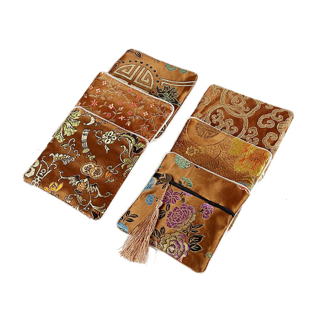 Classic Chinese Embroidery Jewelry Bag Storage Organizer Small Pouch Handmade Embroideries Earphone Bag: 12 one piece