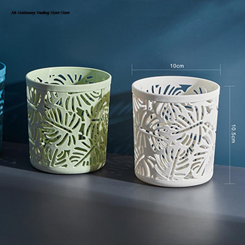 Porte-crayon et Pot en plastique, en dentelle, creux, pour brosse à fleurs, accessoires