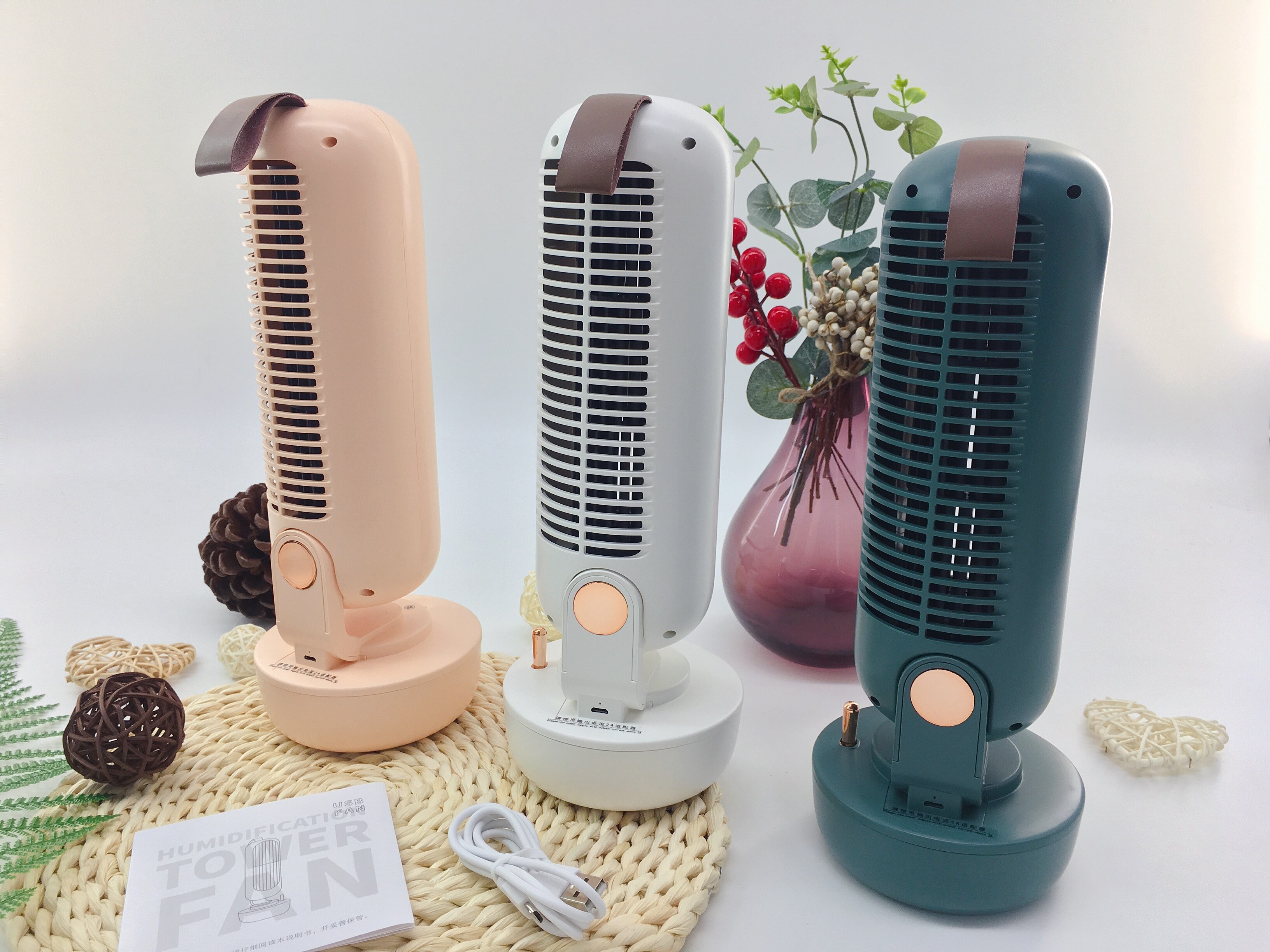 ventilateur tour humidificateur vintage avec humidificateur bureau petit ventilateur de circulation d'air portable mini ventilateur