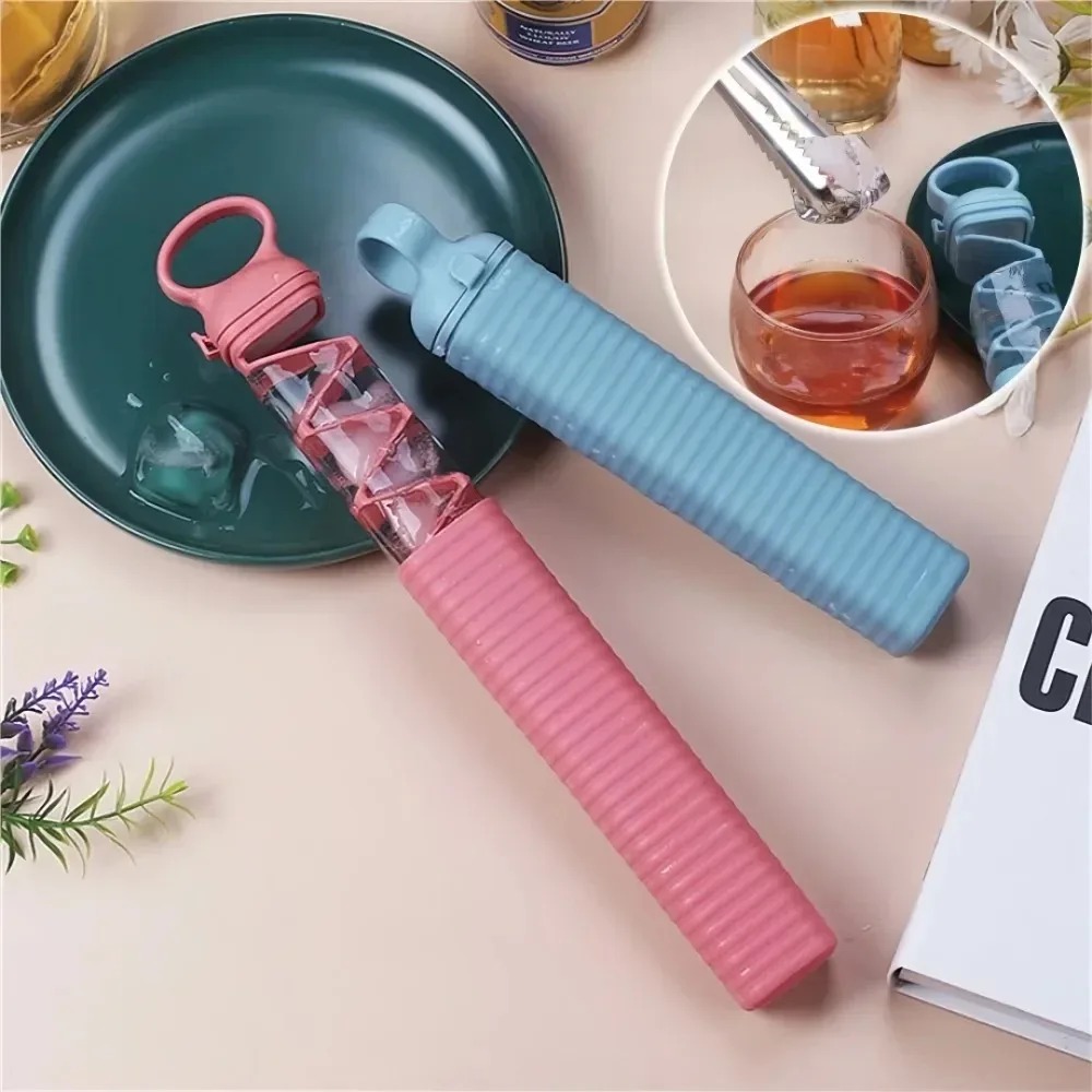 Ice Mold Press-type Ice Lattice Reusable Easy-press Ice Cube Tray with Lid Mini for Freezer Kitchen Supplies