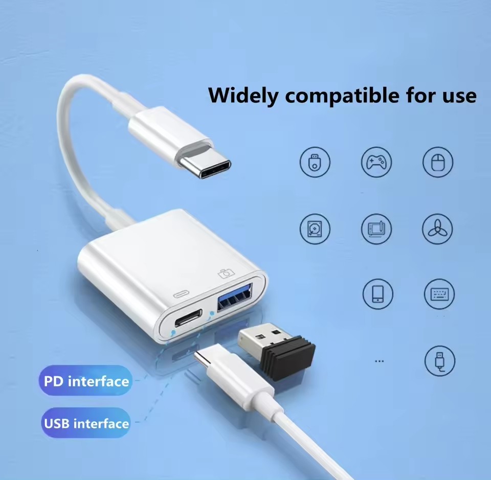 OTG Adapter Lightning To USB 3.0 Adaptador USB Type C For iPhone 14 13 12 11 Pro Max X XS USB C Splitter Data Convertor Expander