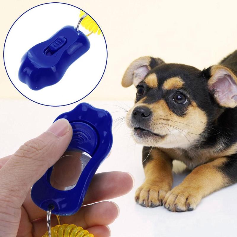 1Pc Pet Kat Hond Training Clicker Plastic Verstelbare Polsband Geluid Sleutelhanger Honden Klik Trainer Hond Levert