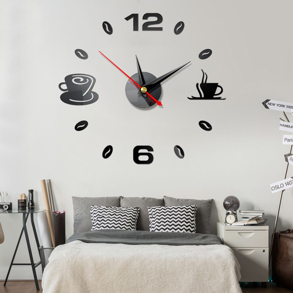 Modern Klok Horloge Grote Wandklokken 3d Diy Acryl Spiegel Mechanisme Stickers Thuis Woonkamer Decoratie Quartz Naald