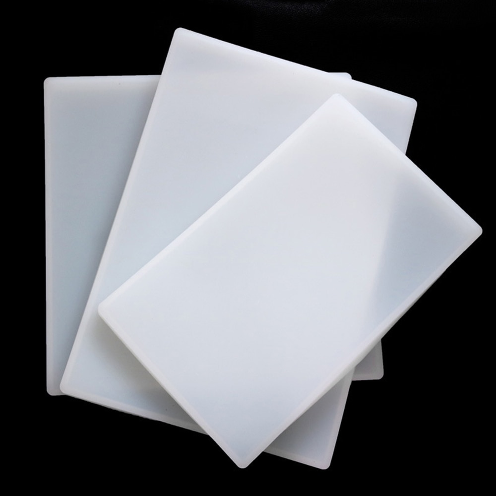 Diy cola epóxi de cristal molde de silicone resina molde mesa fender grande quadrado retangular suprimentos artesanais 25*25/25*15/30*20