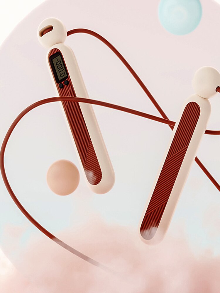 Hoip Jeeky corda per saltare professionale ragazza dimagrante perdere peso modellante contatore brucia grassi senza fili salto corda fitness sport: rosa lungo rope