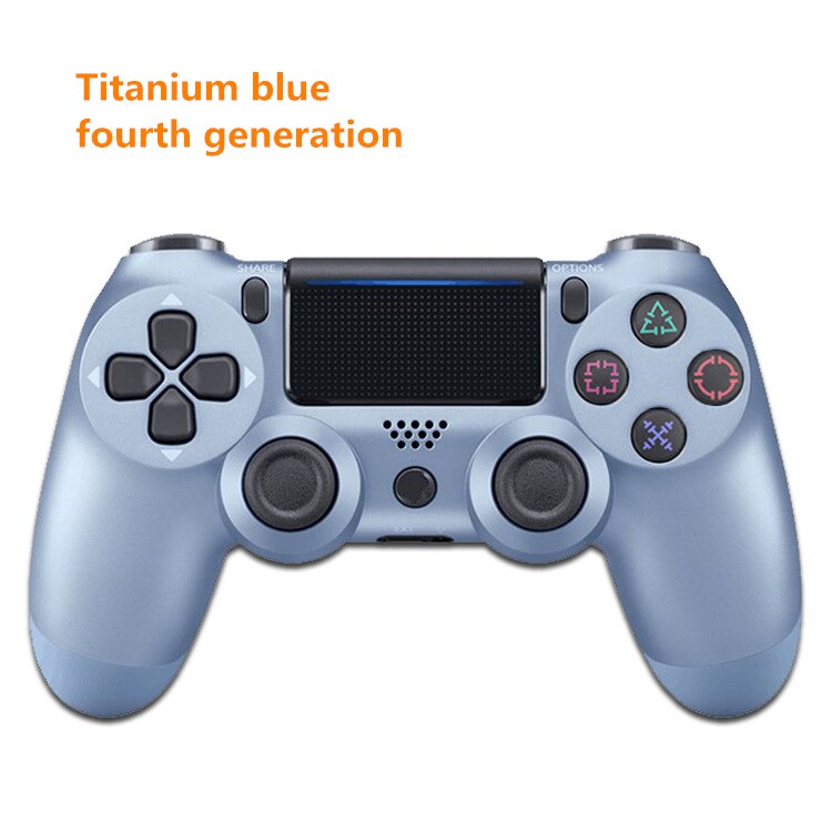 Mando de juego inalámbrico con Bluetooth para PS4, mando con doble vibración estilo PS5 para PC y Android,: PS4 Titanium Blue