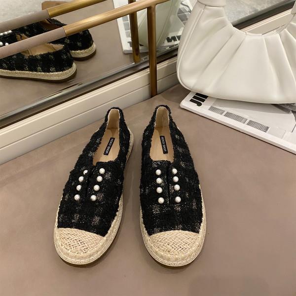 Schoenen dames instappers damesschoenen ondiepe mond parelversiering loafers met bont ronde neus casual sneaker instappers: 2 / 35