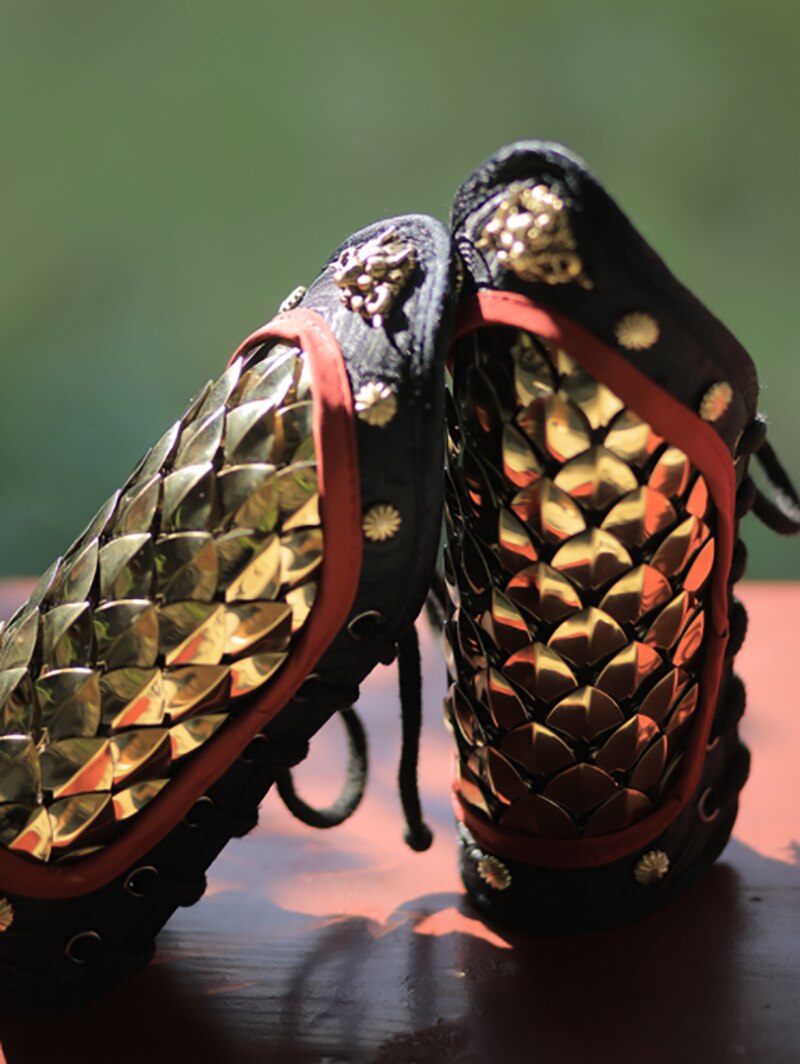Ancient Hanfu Wrist Guard Men Women Chinese Ming Dynasty Cosplay Accessories Dragonscale Armguards Hanfu Armor Golden Silver: Golden