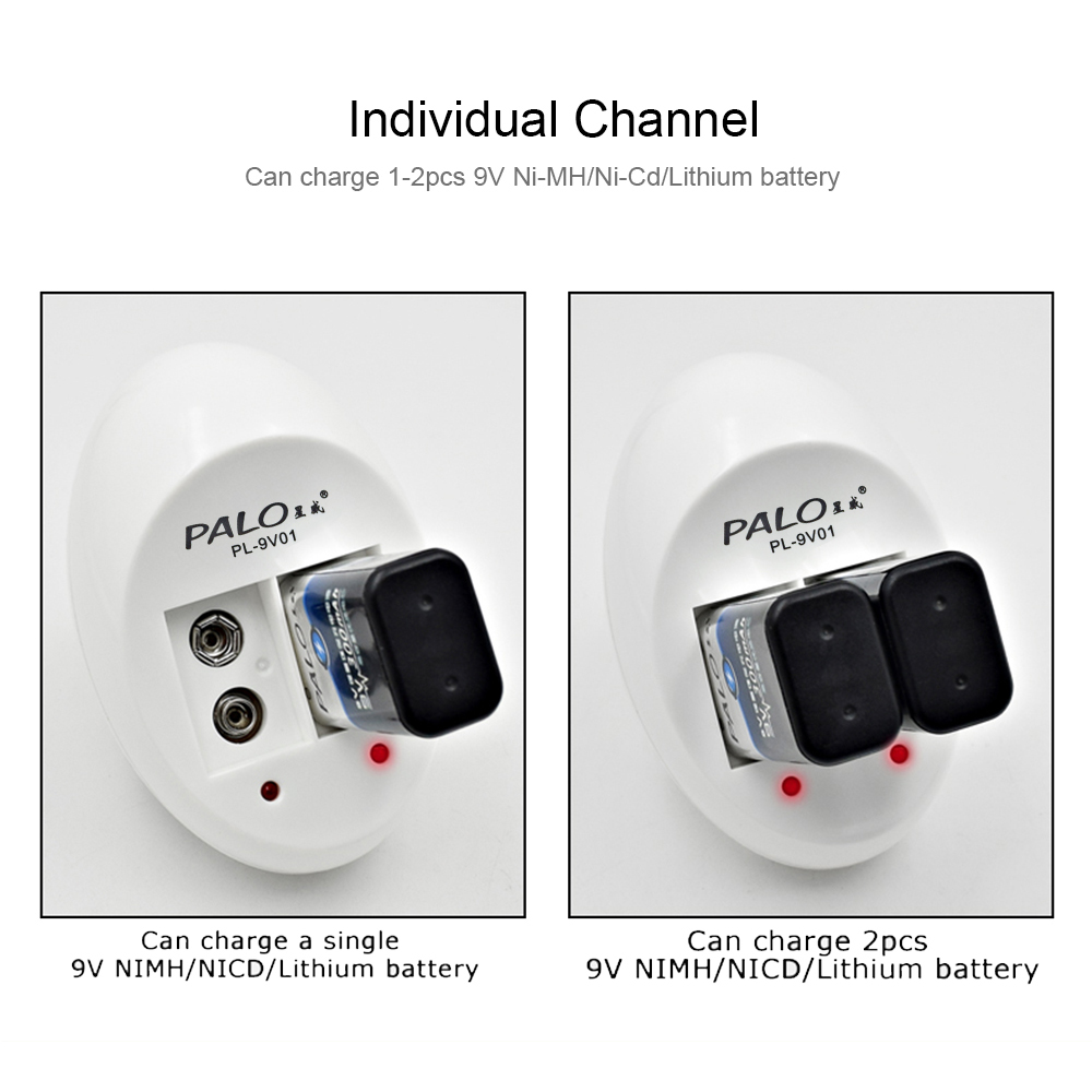 PALO 6F22 9V Batterijlader Super Quick Power Batterijlader voor 9V 6f22 Ni-Mh Ni-CD Li-ion oplaadbare batterij