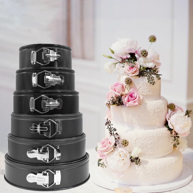 Carbon Steel Non-stick Spring Form Baking Pan Removable Bottom Cake Pan Bakeware Cake Baking Moulds Kitchen Accessories Gadget