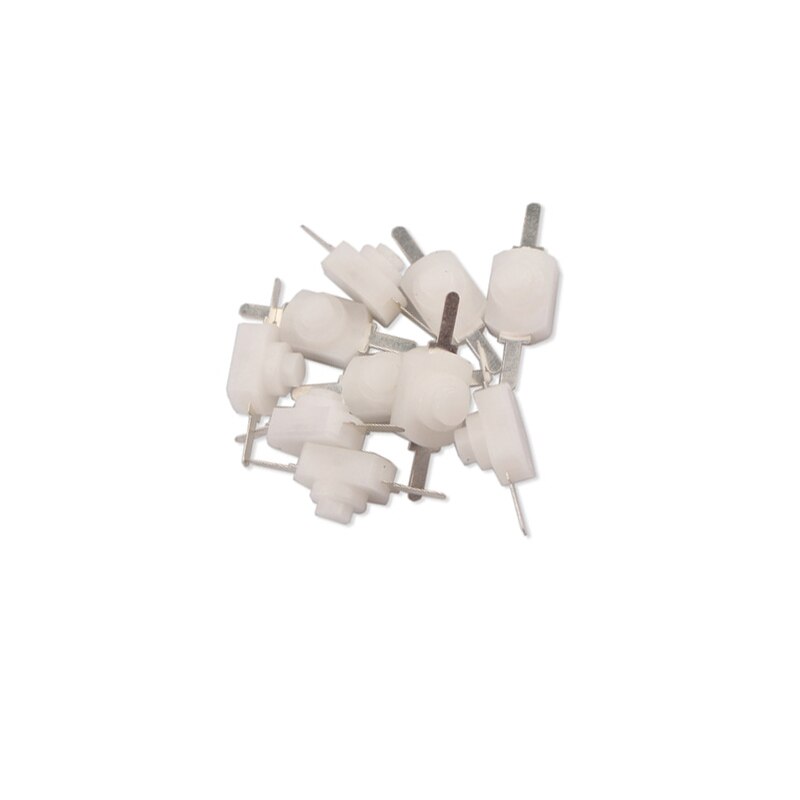 10 pçs/lote 1208yd 1288bm dc 30v 1a on off mini interruptor de botão para tocha elétrica preto branco auto travamento: 1208YD WHITE