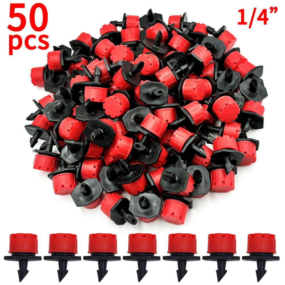 50x Garden 4/7mm Hose Transparent Bend Arrow Dripper 1/4'' Drip Emitter Water Saving Sprinkler Micro Irrigation Greenhouse: Orange