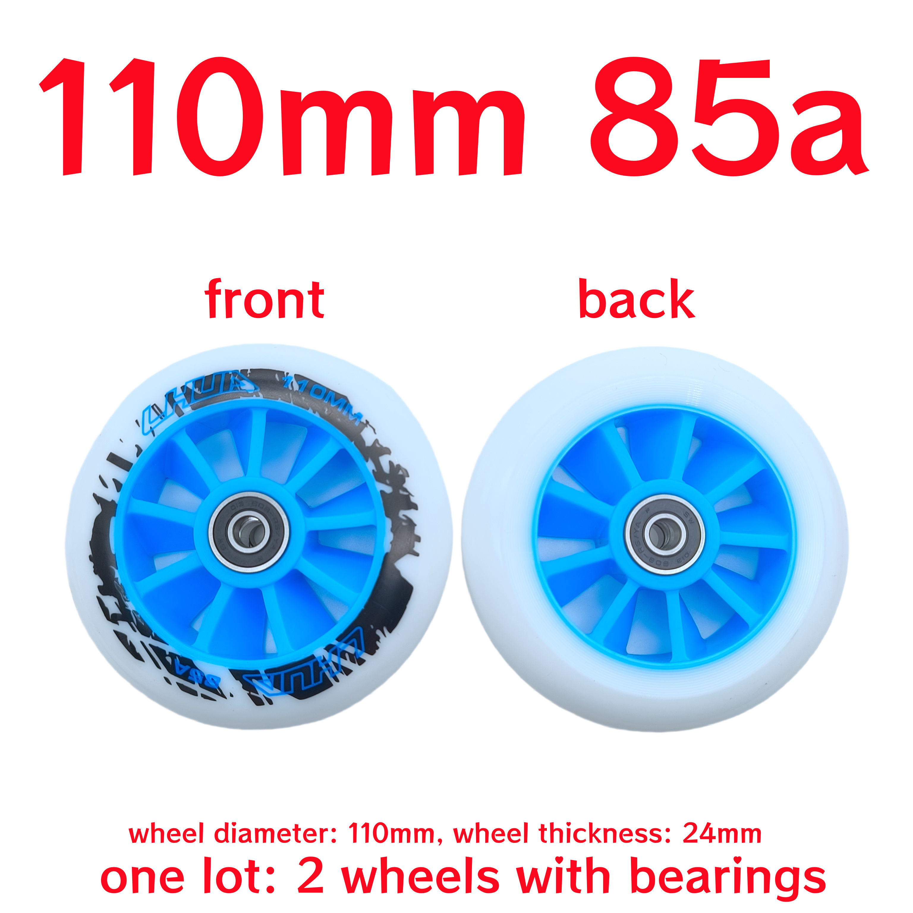 scooter accessories skate wheel scooter wheel 90mm 110mm 120mm 125mm wheel thickness 24mm 2wheels/lot: light green