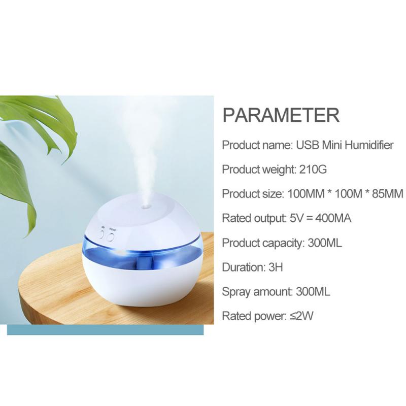 Humidificador USB pequeño, atomizador de purificación de aire estático para coche, bolsitas de Fragancia casera, 300ML,