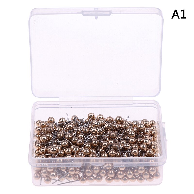 400pcs Round Plastic Head Steel Point Push Pins Map Thumb Tacks Pin Office School Supplies: A1