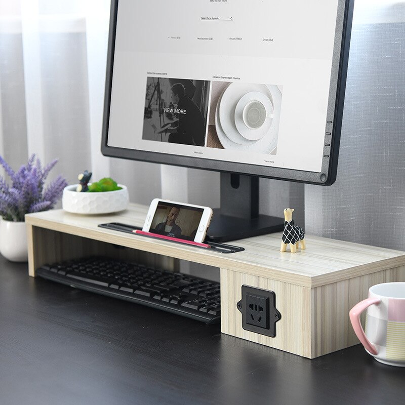 High home monitor with raised stand desktop with socket multi-function card slot computer screen stand