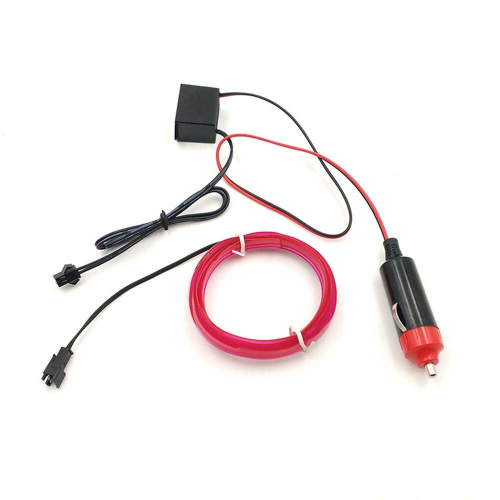 5M Glow EL Wire Cable with 12V Car Driver LED Neon Christmas Dance Party DIY Costumes Clothing Luminous Car Light Decoration: Purple
