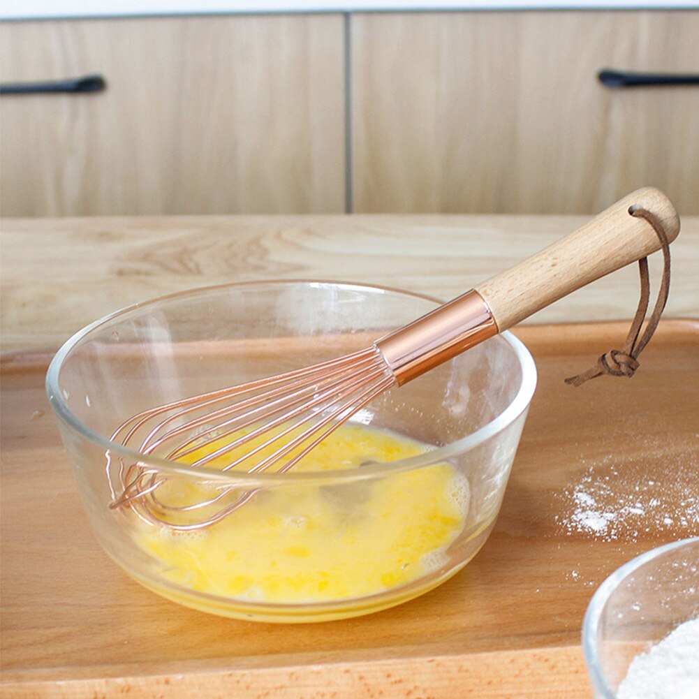 Batidora Manual de acero inoxidable ergonómica para cocinar batidor de huevos con mango batidor de crema herramienta de cocina portátil Manual